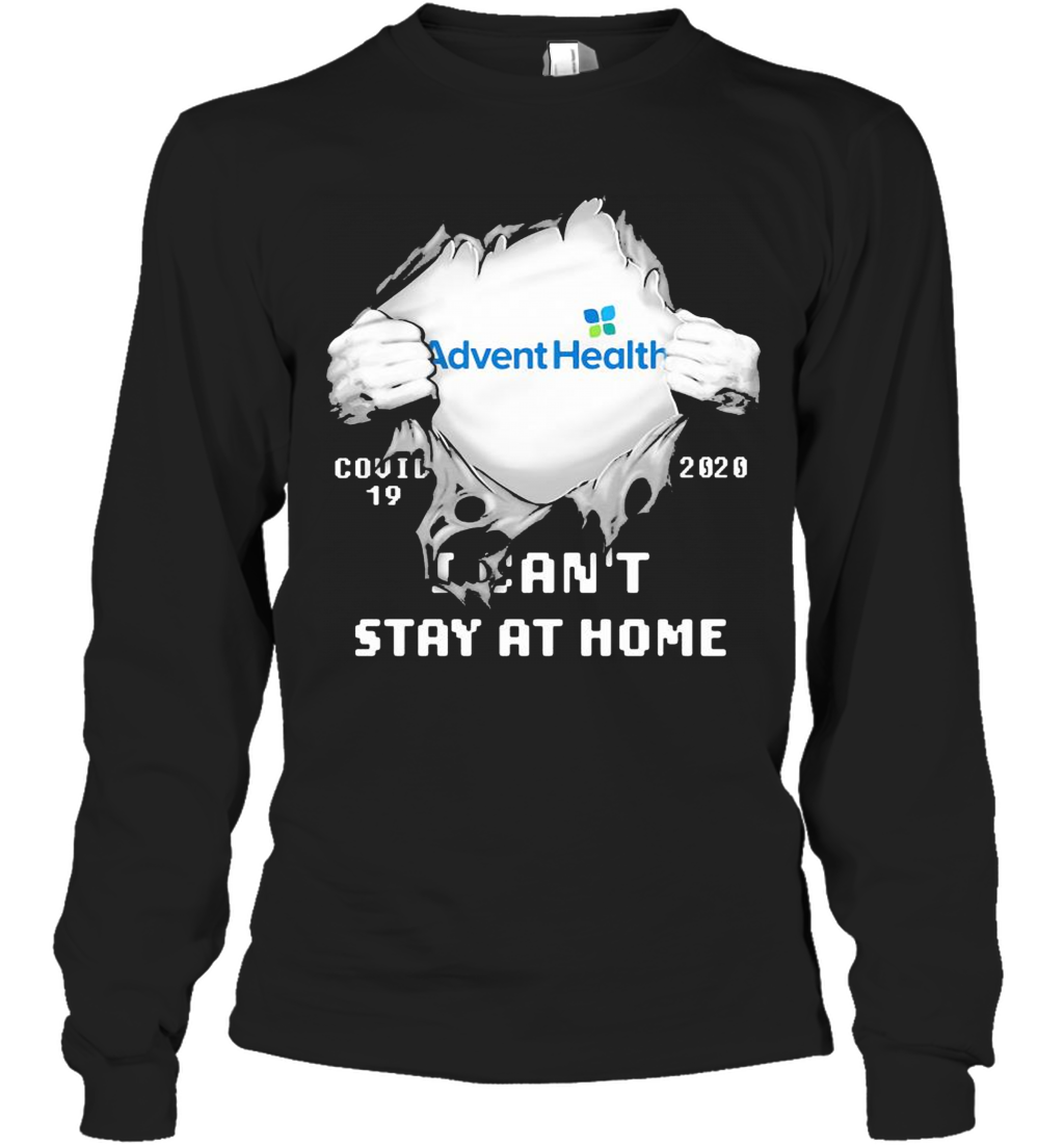Blood Insides Adventhealth Logo Covid 19 2020 I Can'T Stay At Home T-Shirt Long Sleeved T-shirt 