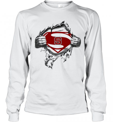 Blood Insides Superman North Carolina State T-Shirt Long Sleeved T-shirt 