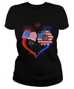 Book Flower Heart American Flag Independence Day  Classic Ladies