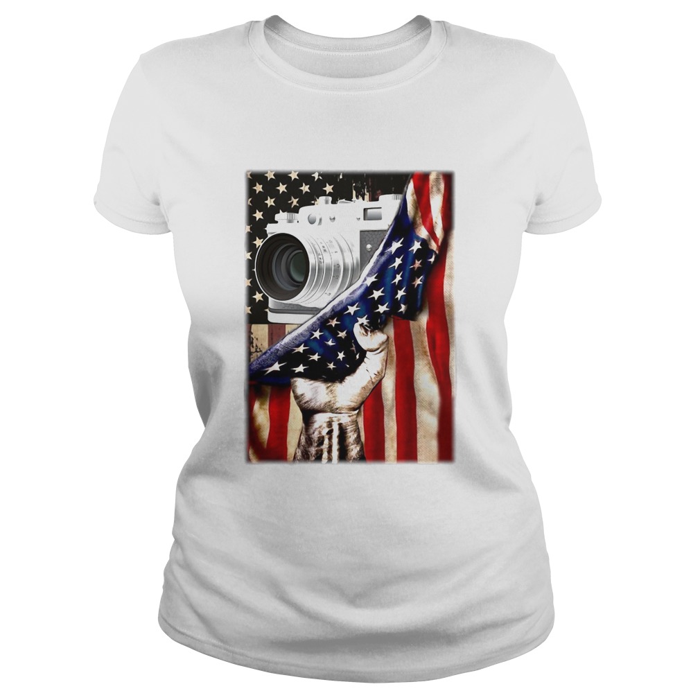 Camera Black Lives Matter American Flag Independence Day Classic Ladies