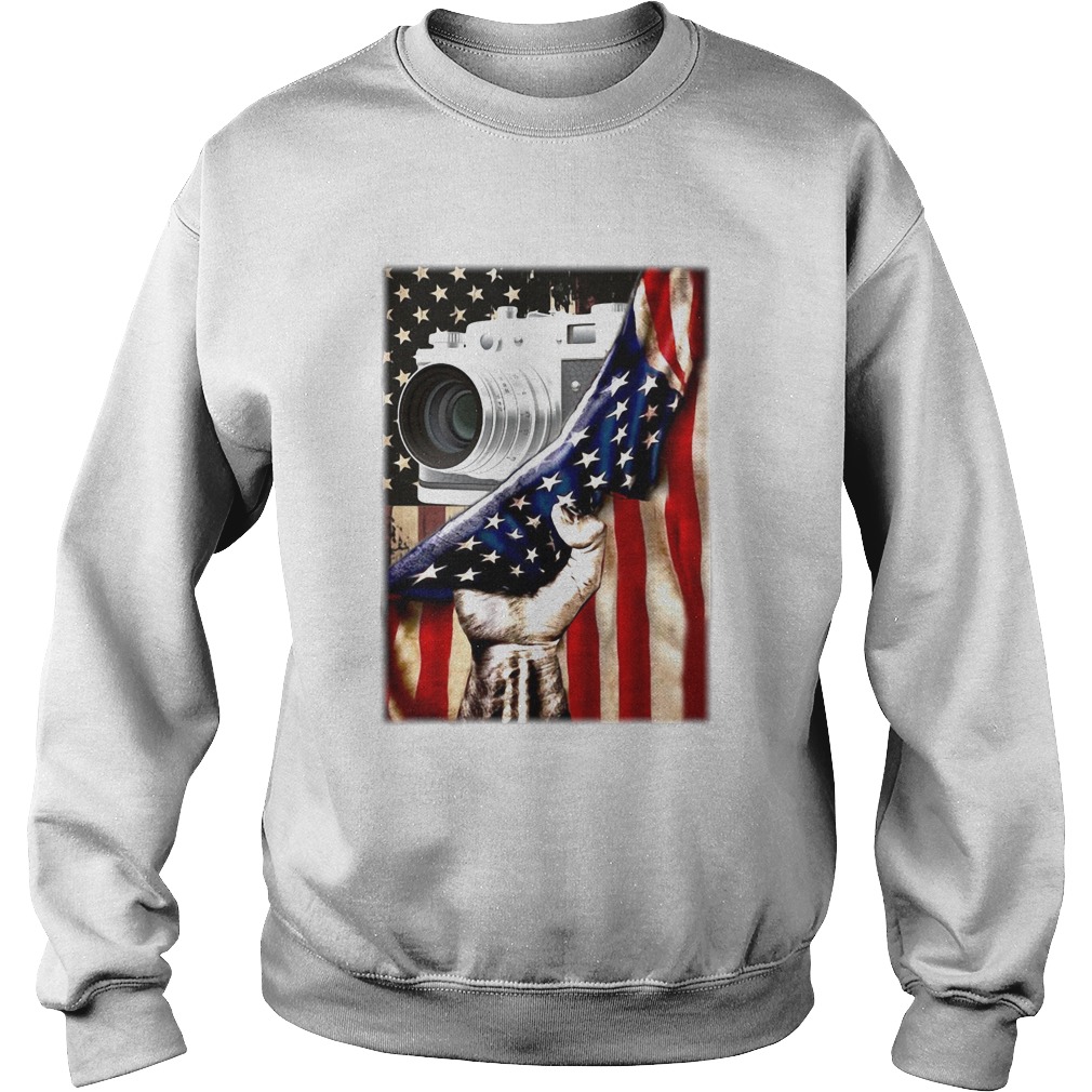 Camera Black Lives Matter American Flag Independence Day Sweatshirt