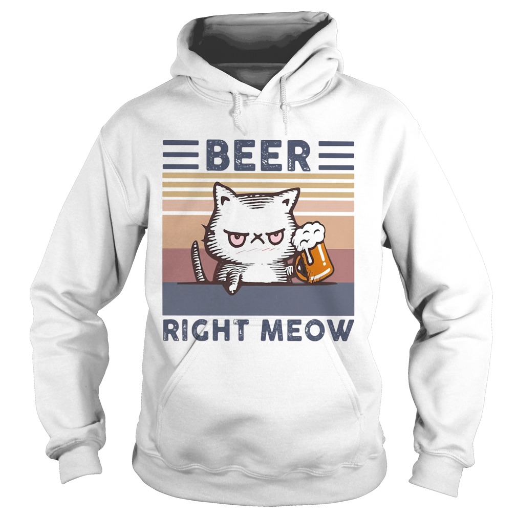 Cat Beer Right Meow Vintage Hoodie