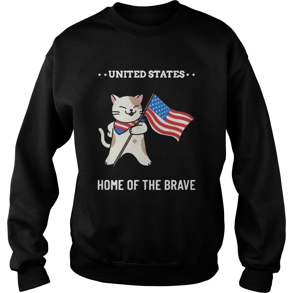 Cat United States Home Of The Brave Sweatshirt