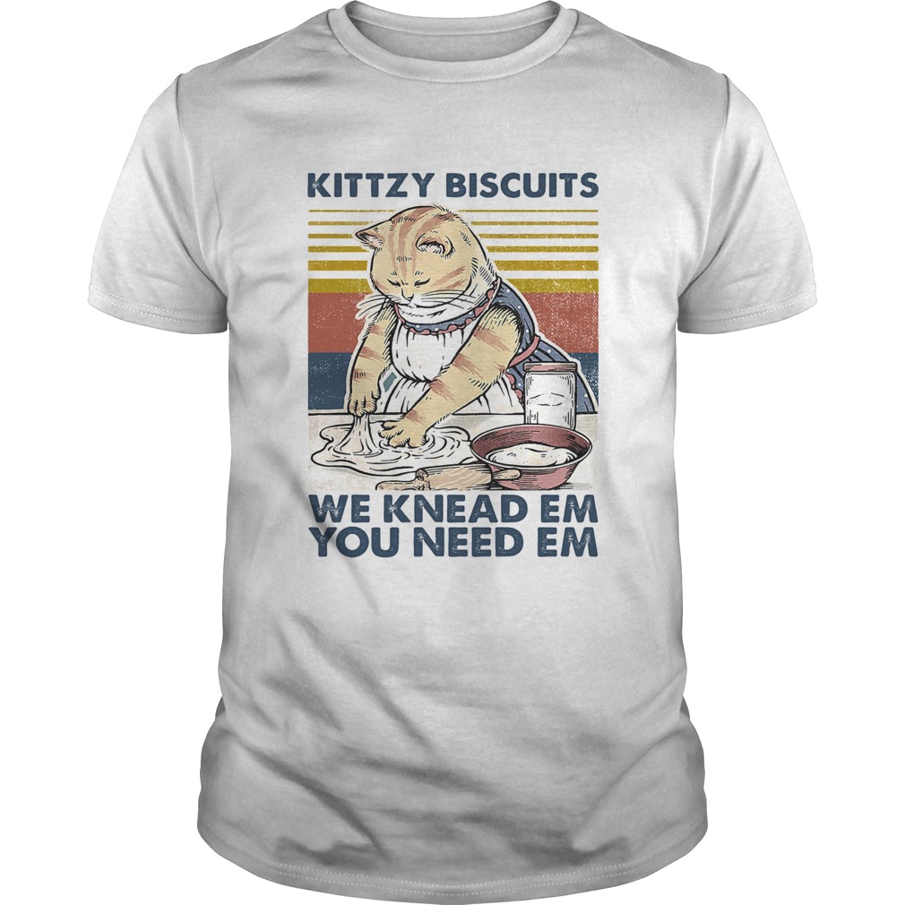 Cat kittzy biscuits we knead em you need em vintage retro Unisex