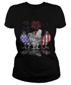 Chicken firework american flag independence day  Classic Ladies