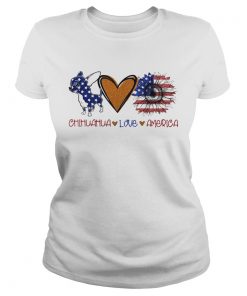 Chihuahua love heart sunflower American flag veteran Independence Day  Classic Ladies