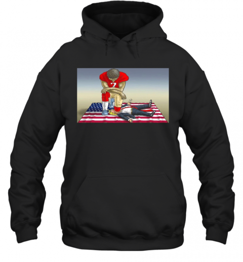 Colin Kaepernick Kneeling On Trump Head T-Shirt Unisex Hoodie