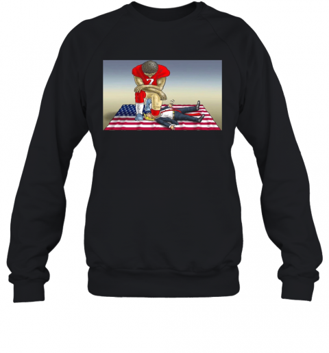 Colin Kaepernick Kneeling On Trump Head T-Shirt Unisex Sweatshirt