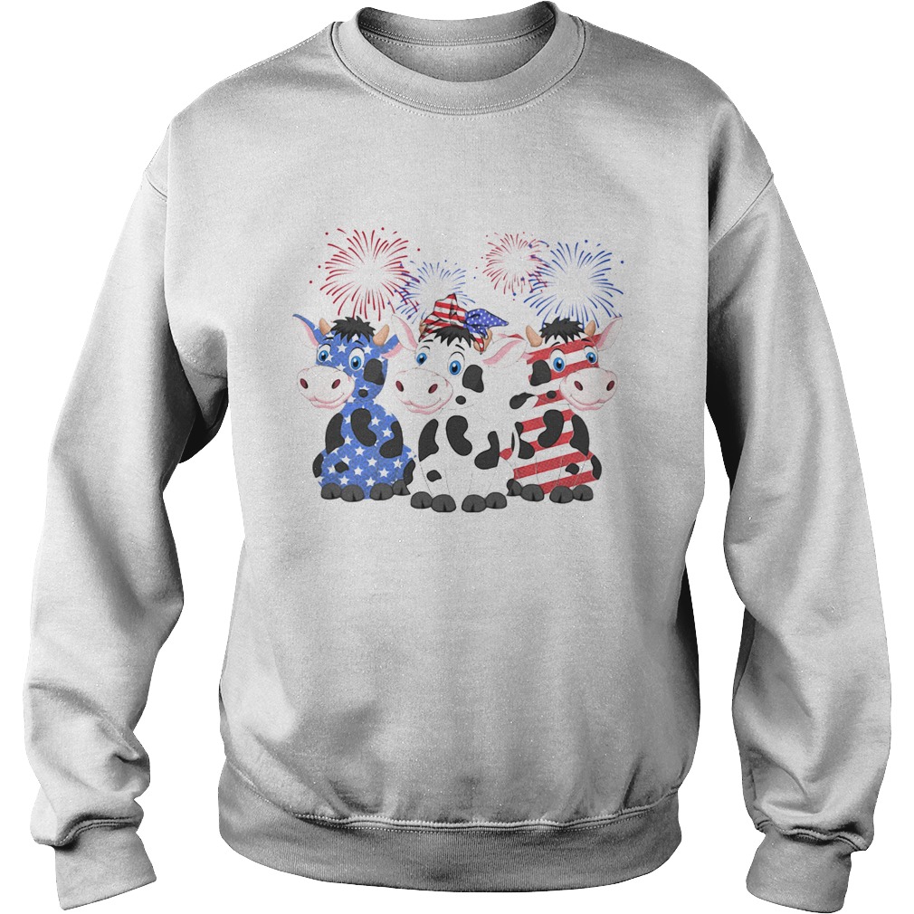 Cows American Flag 4th Of July Sweatshirt