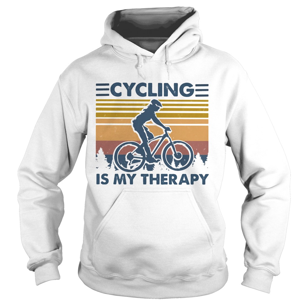 Cycling is my therapy vintage retro  Hoodie