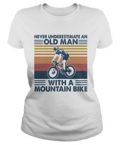 Cycling never underestimate an old man with a mountain bike vintage retro  Classic Ladies