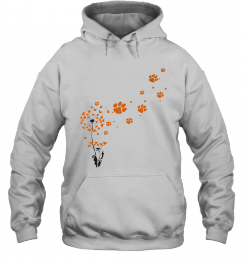 Dandelion Flower Clemson Tigers Football Hearts T-Shirt Unisex Hoodie