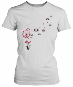 Dandelion Flower Georgia Bulldogs Football Hearts T-Shirt Classic Women's T-shirt