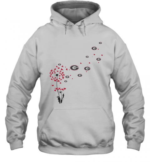Dandelion Flower Georgia Bulldogs Football Hearts T-Shirt Unisex Hoodie