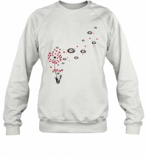Dandelion Flower Georgia Bulldogs Football Hearts T-Shirt Unisex Sweatshirt
