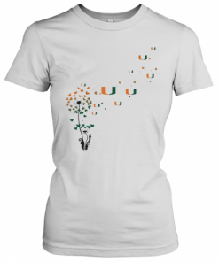 Dandelion Flower Miami Hurricanes Football Hearts T-Shirt Classic Women's T-shirt