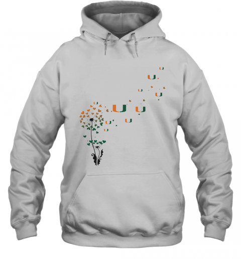 Dandelion Flower Miami Hurricanes Football Hearts T-Shirt Unisex Hoodie