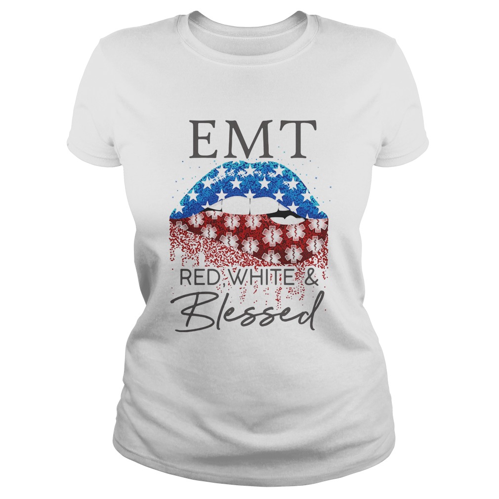 Diamond Lips EMt red white and blessed  Classic Ladies
