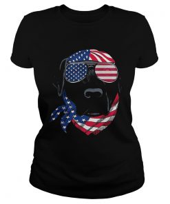 Dog American flag veteran Independence Day  Classic Ladies