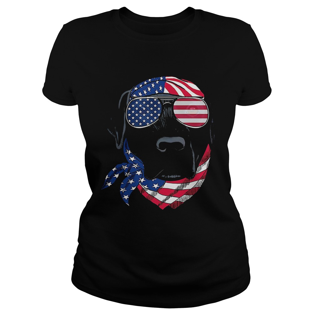 Dog American flag veteran Independence Day  Classic Ladies