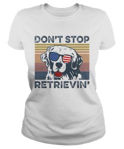 Dont Stop Retrievin Dog Golden Vintage Retro Independence Day  Classic Ladies