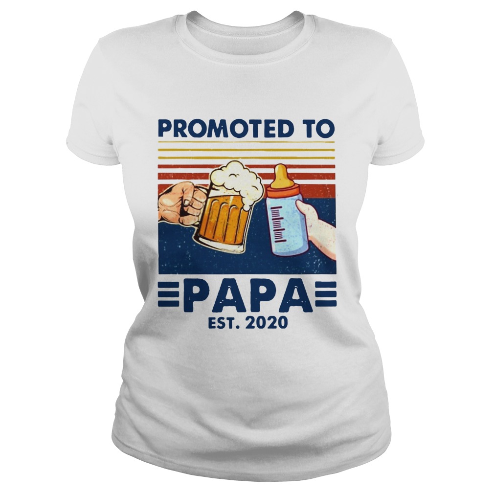 Family Promoted To Papa 2020 Vintage Classic Ladies