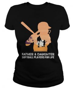 Father and daughter softball players for life happy fathers day  Classic Ladies