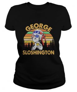 George drinking wine sloshington american flag vintage retro  Classic Ladies