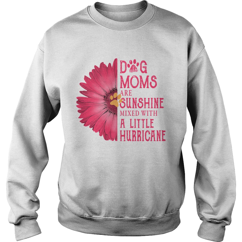 Gerbera Daisy Pink Dog Moms Are Sunshine Mixed With A Little Hurricane  Sweatshirt