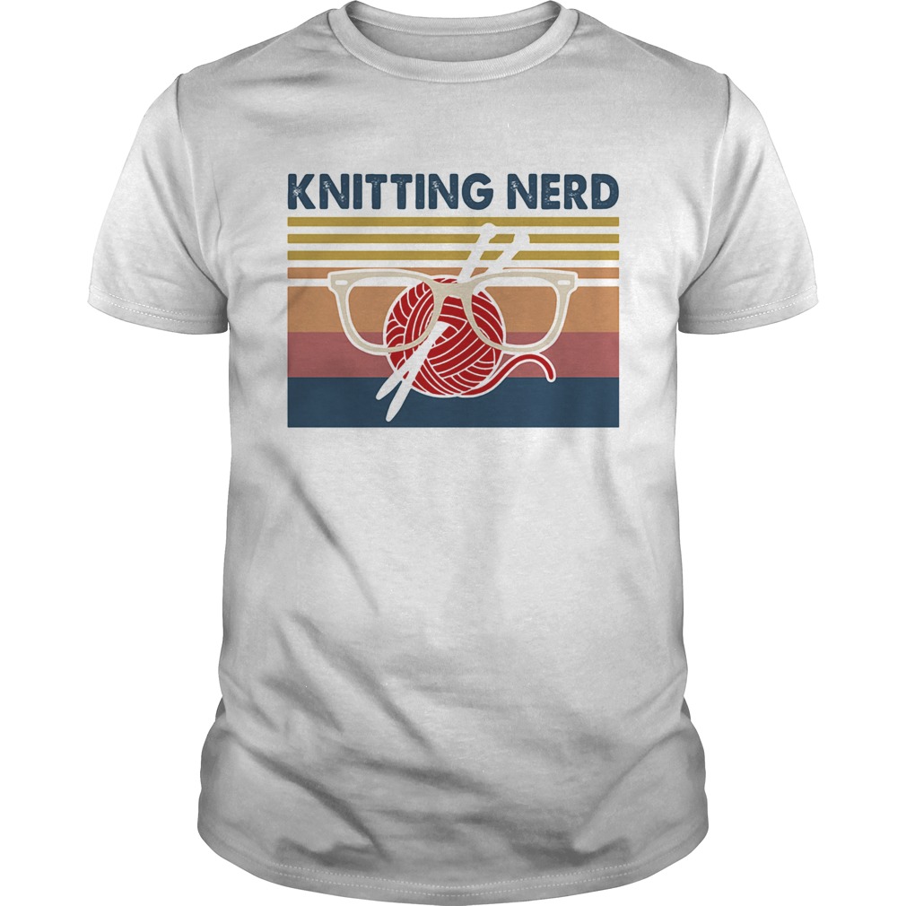 Glasses knitting nerd vintage shirt