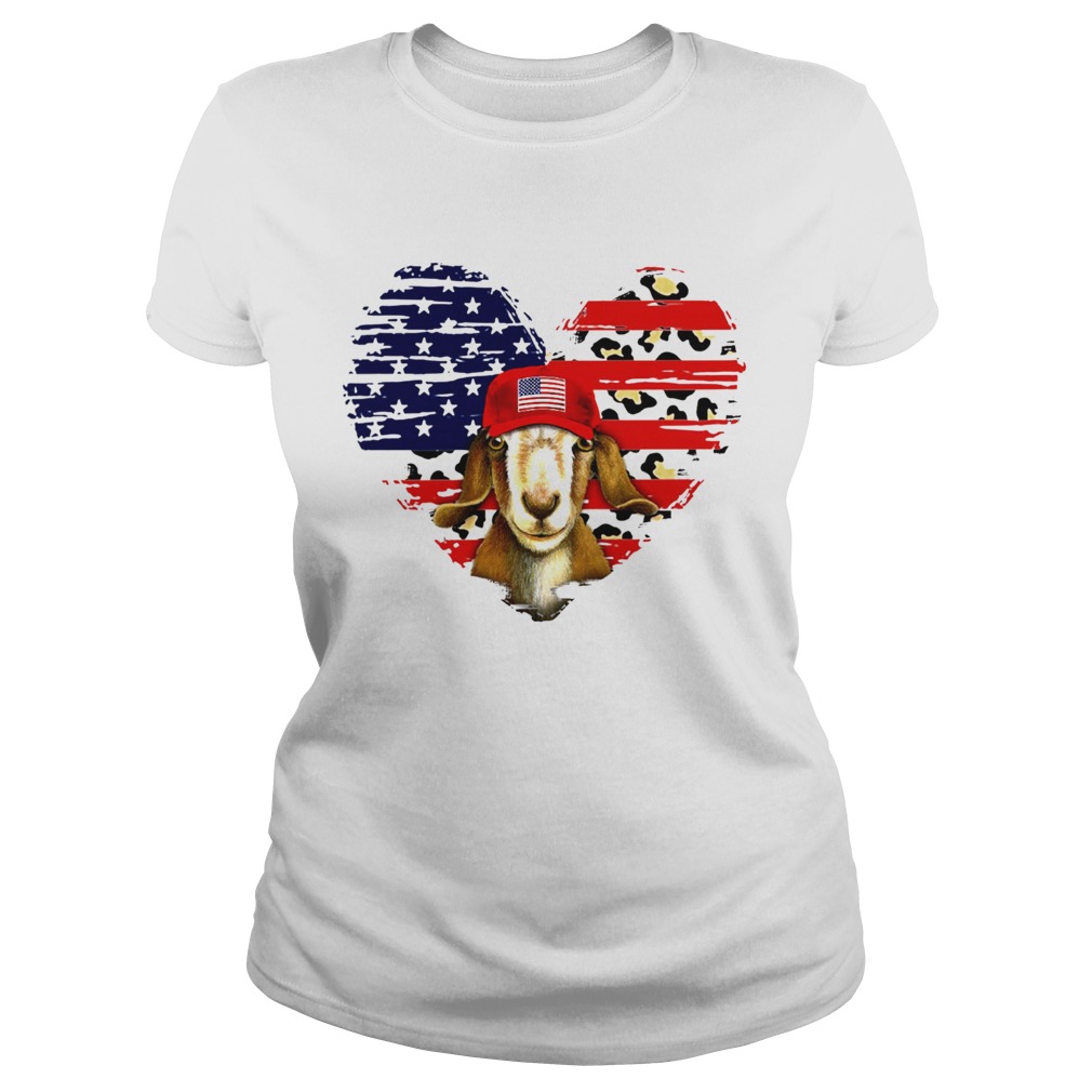 Goat Love Leopard American Flag  Classic Ladies