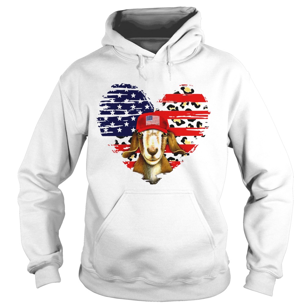 Goat Love Leopard American Flag  Hoodie