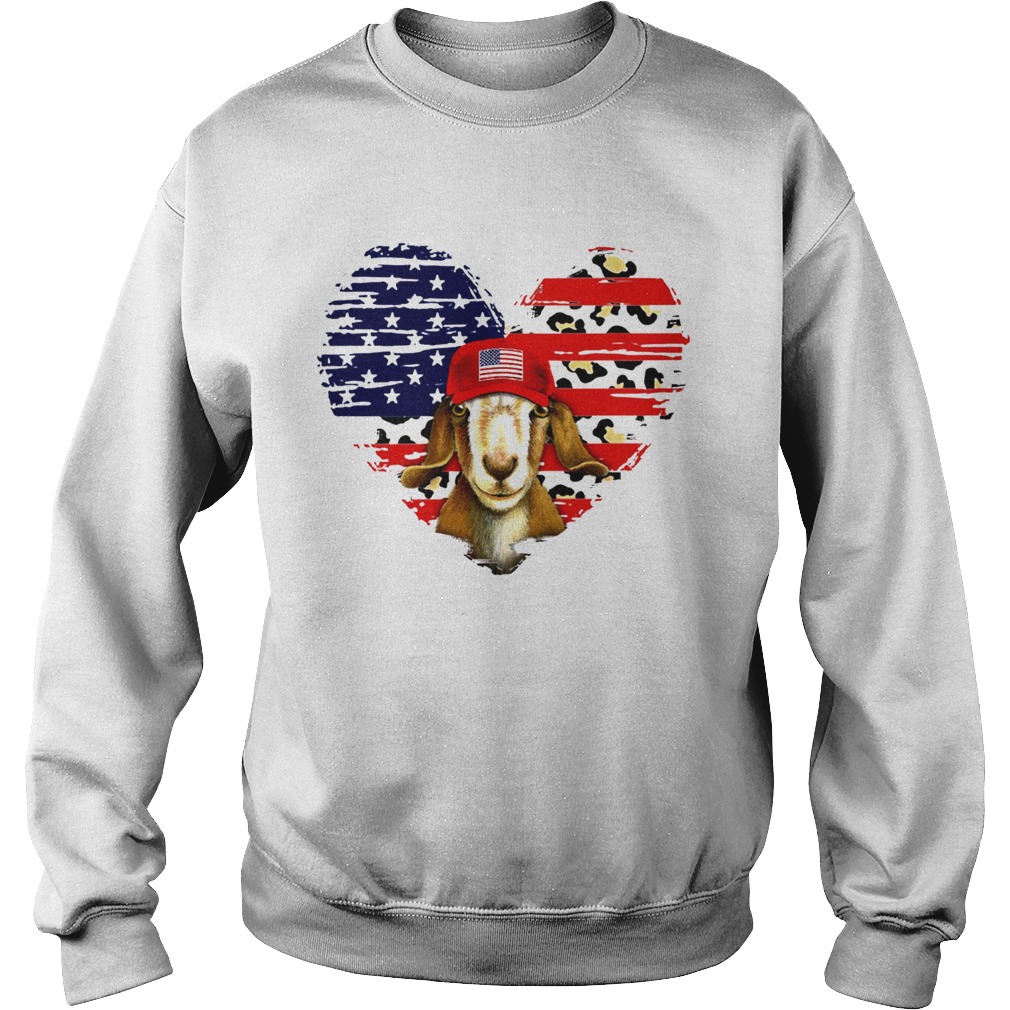 Goat Love Leopard American Flag  Sweatshirt