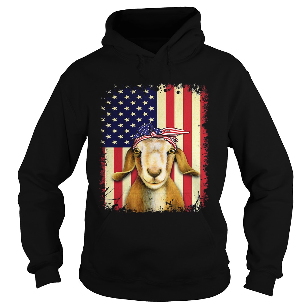 Goat american flag independence day Hoodie