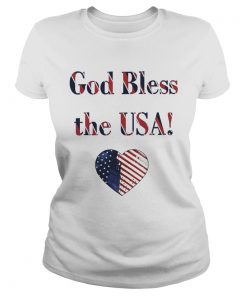God Bless The USA Heart  Classic Ladies