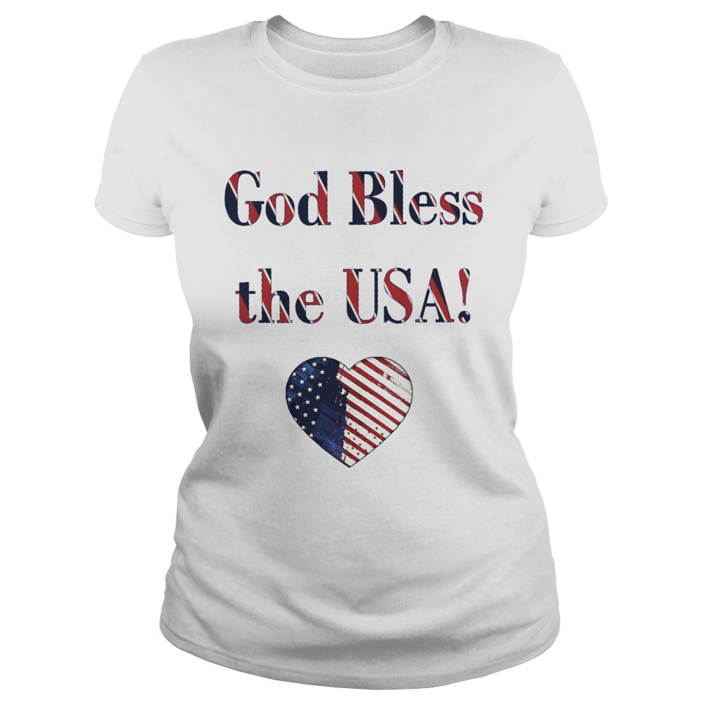 God Bless The USA Heart  Classic Ladies