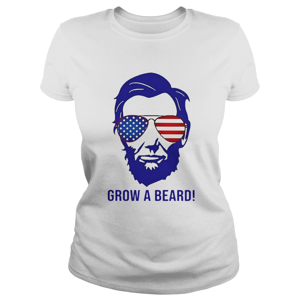 Grow a beard American flag veteran Independence Day Classic Ladies