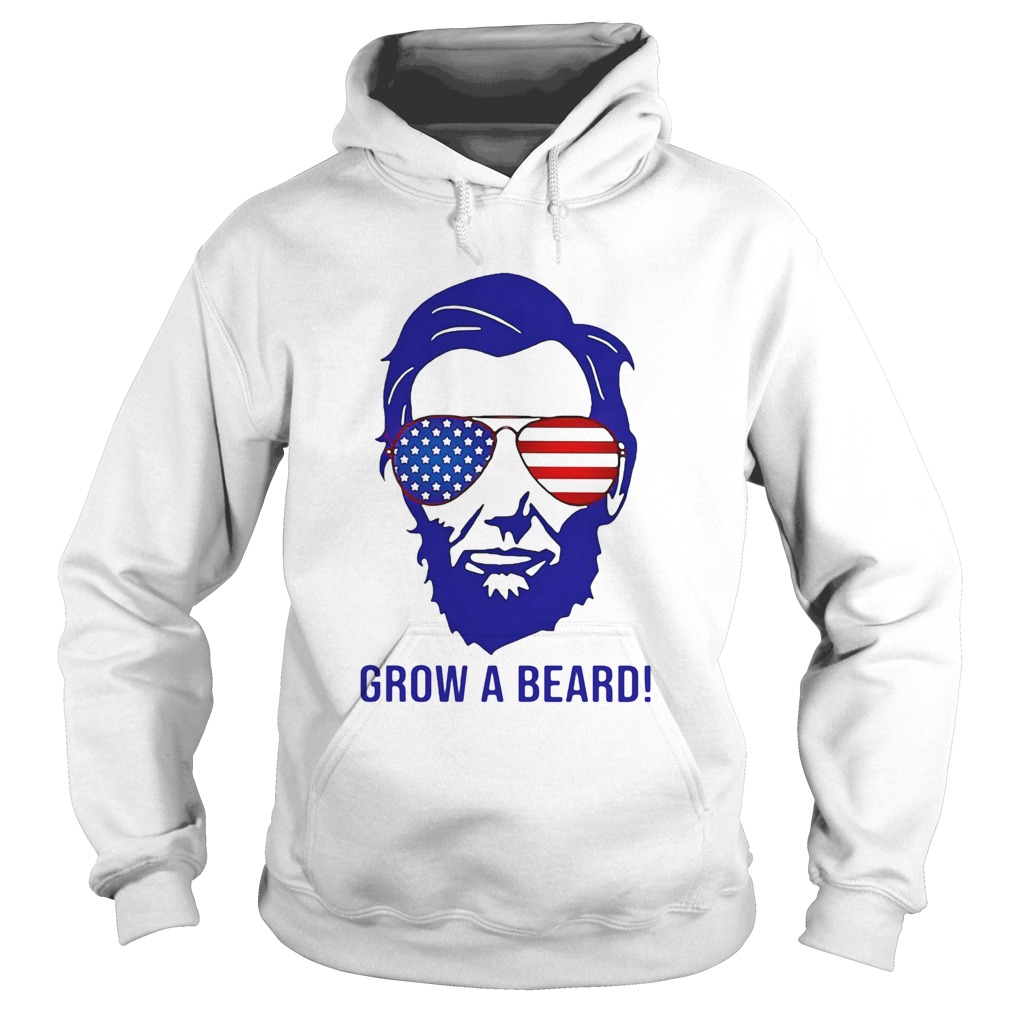 Grow a beard American flag veteran Independence Day Hoodie