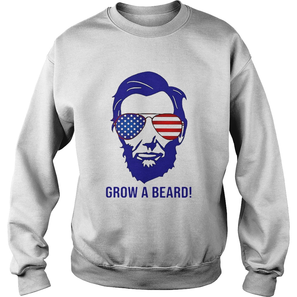 Grow a beard American flag veteran Independence Day Sweatshirt