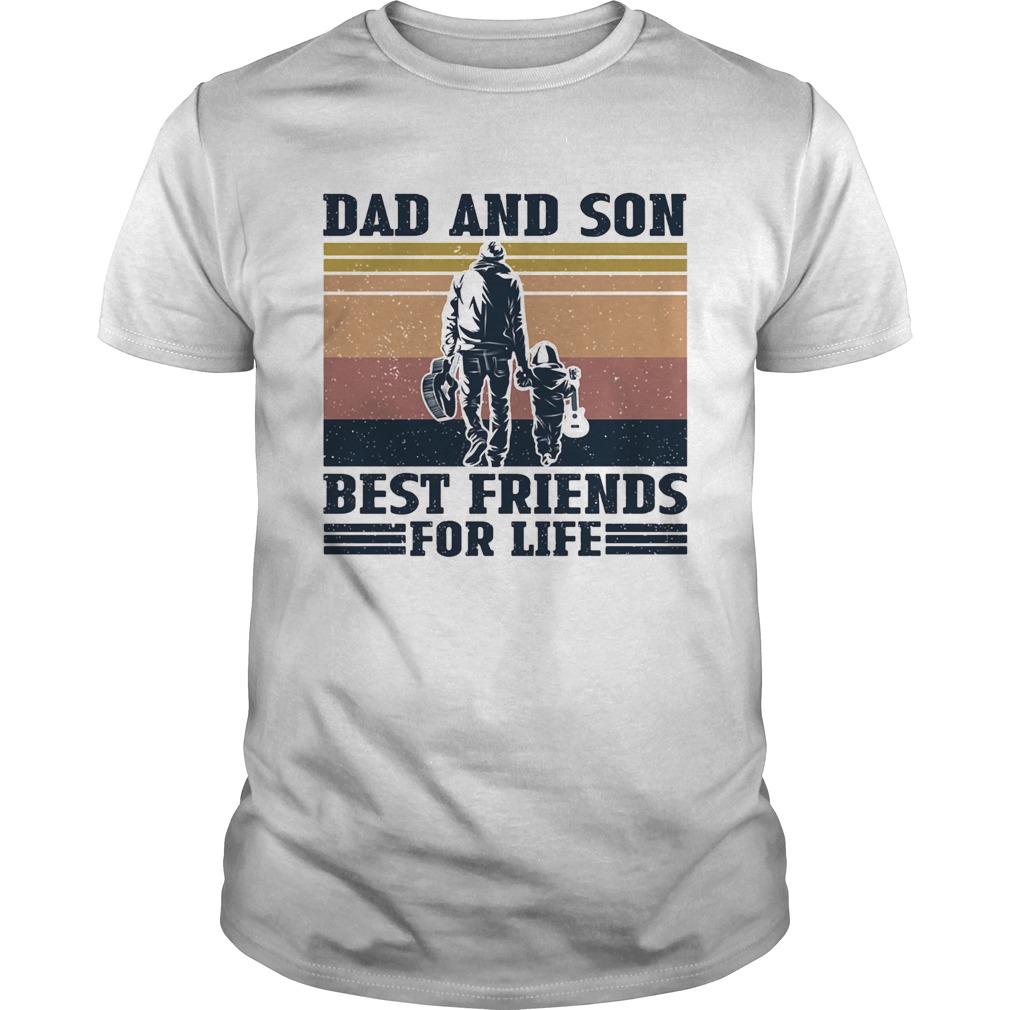 Guitar dad and son guitar best friends vintage shirt