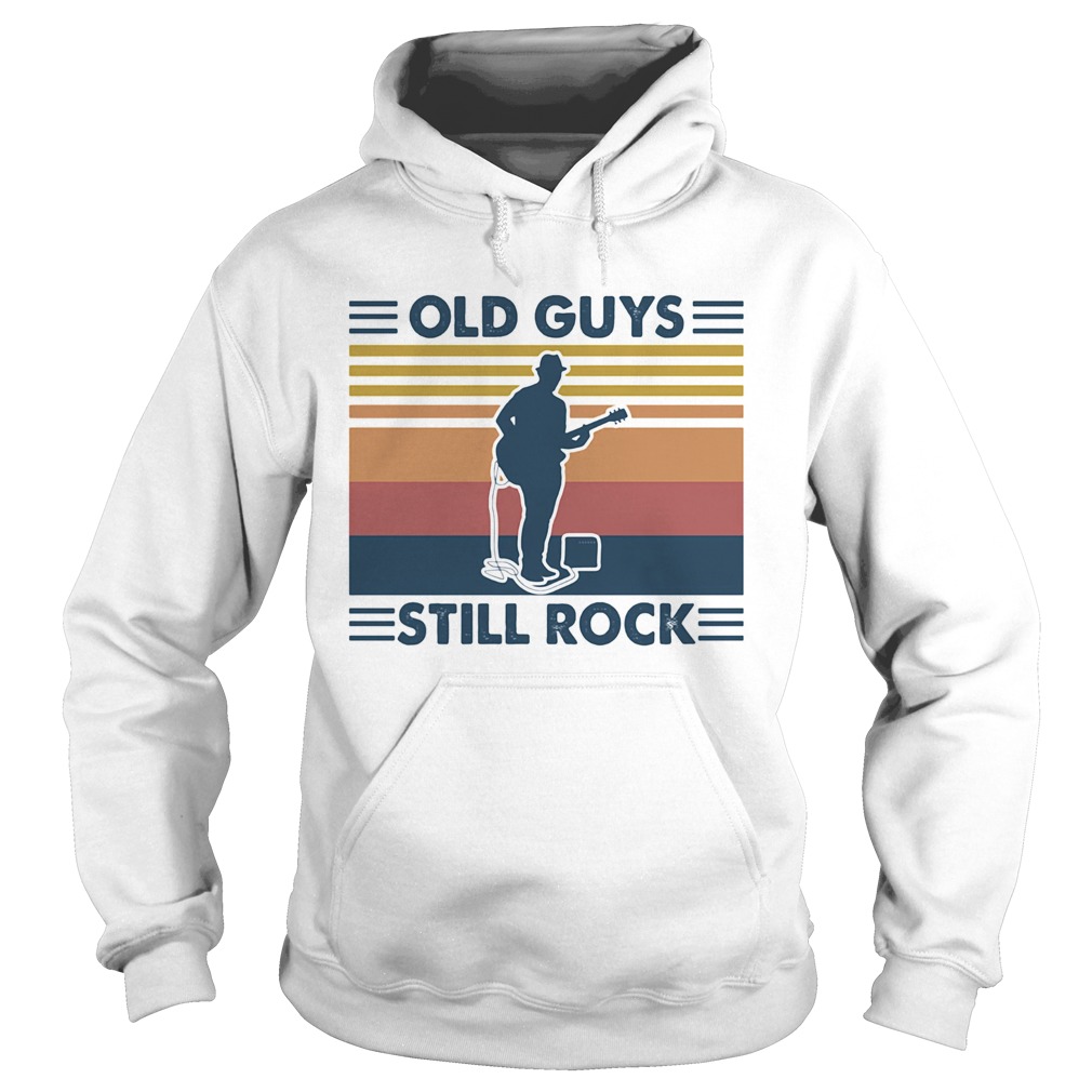 Guitar old guys still rock vintage retro Hoodie