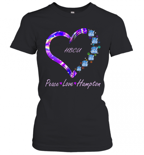 HBCU Peace Love Hampton Heart T-Shirt Classic Women's T-shirt