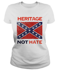 Heritage Not Hate Confederate Flag White  Classic Ladies