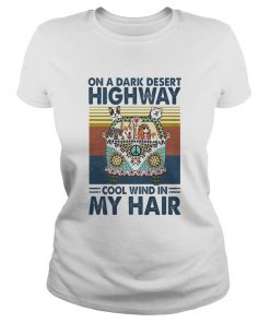 Hippie girl and dogs drive car on a dark desert highway cool wind in my hair  Classic Ladies