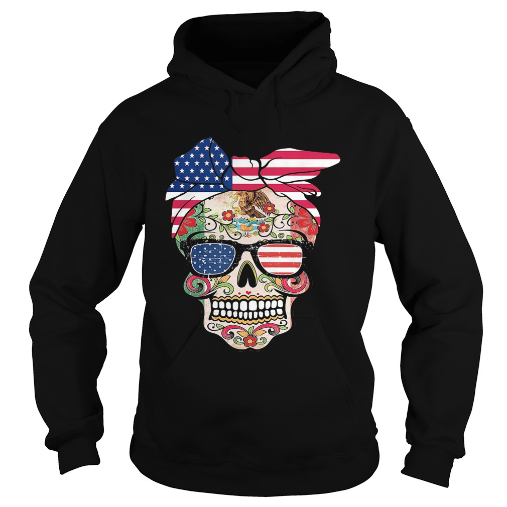 Hippie skull american flag independence day  Hoodie
