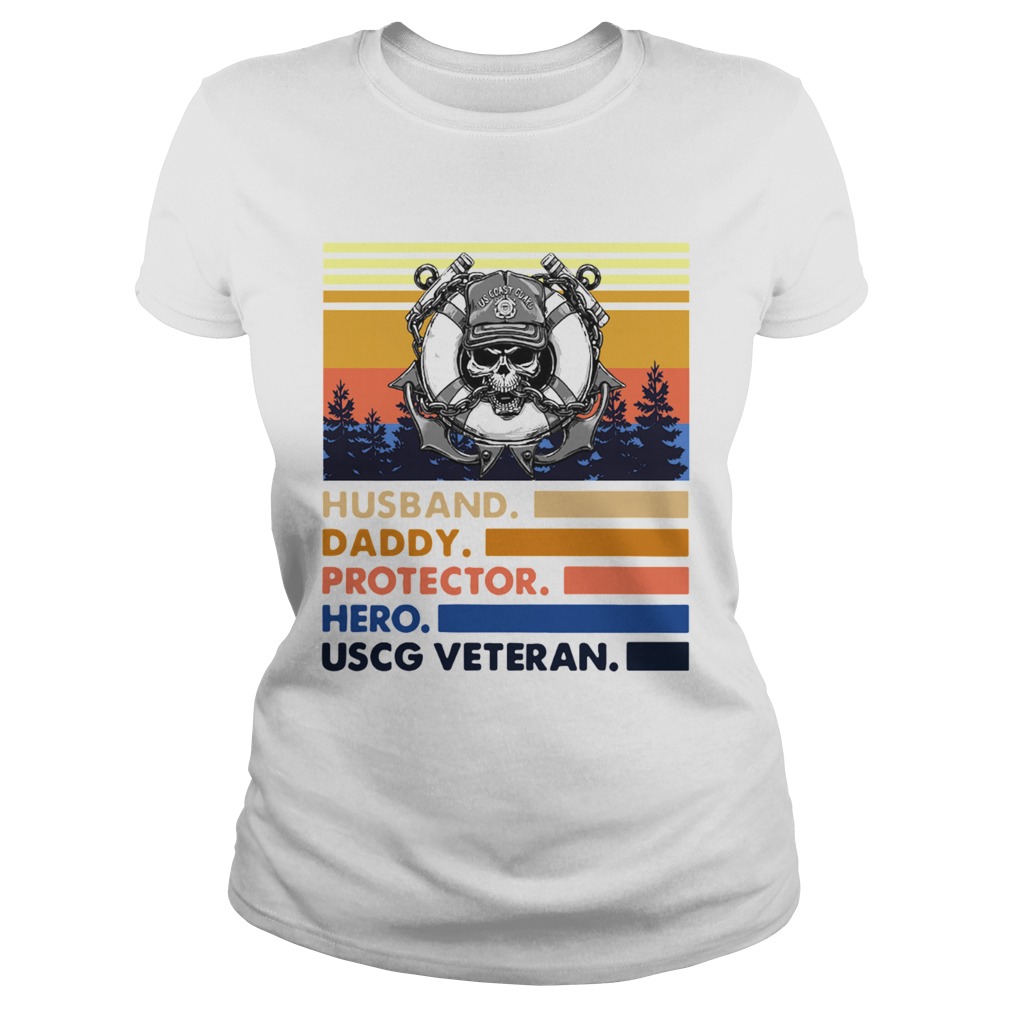 Husband Daddy Protector Hero USCG Veteran Vintage  Classic Ladies