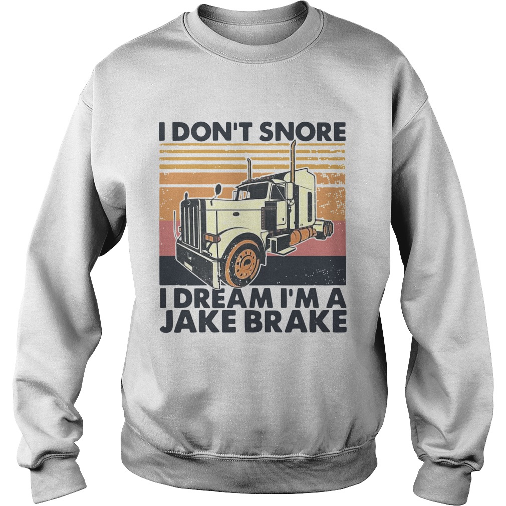 I Dont Snore I Dream Im A Jake Brake Vintage  Sweatshirt
