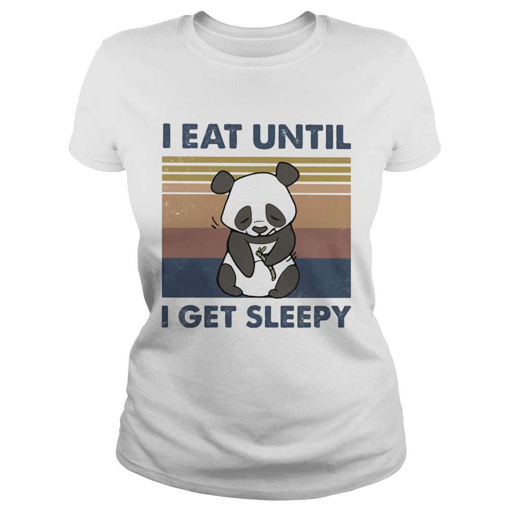 I Eat Until I Get Sleepy Panda Vintage Retro Classic Ladies