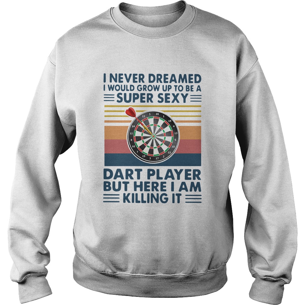 I Never Dreamed Id Grow Up To Be A Super Sexy Cat Dart Player But Here I Am Killing It Vintage shi Sweatshirt