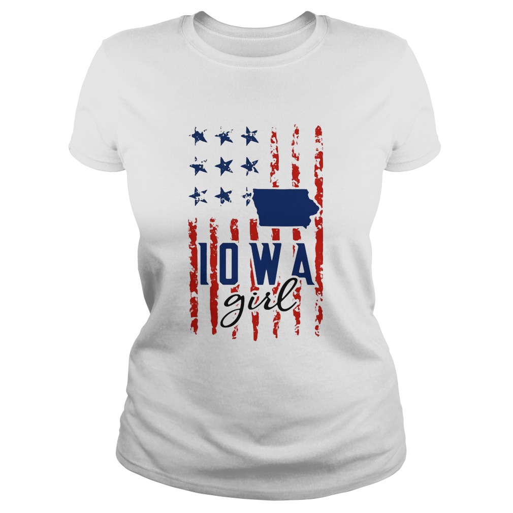 IOWA girl American flag veteran Independence day  Classic Ladies